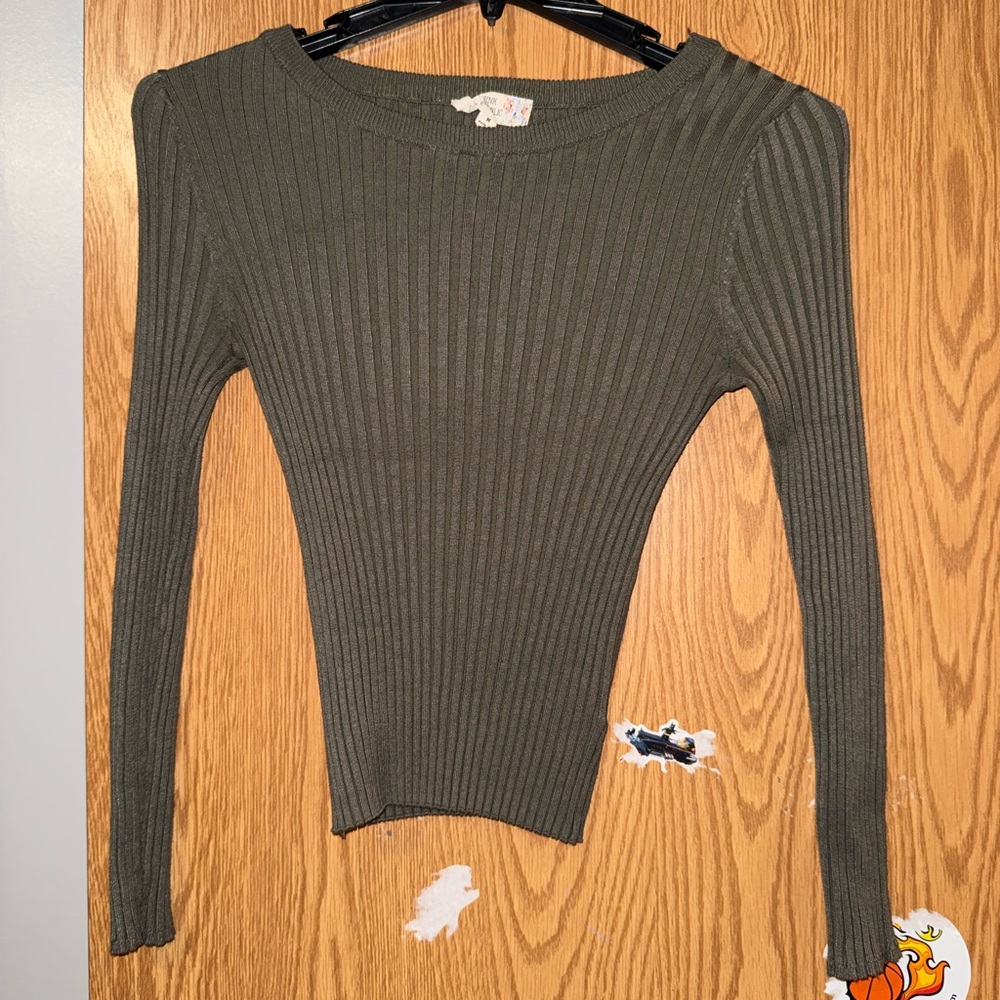 Pink Republic Olive Ribbed Bodysuit